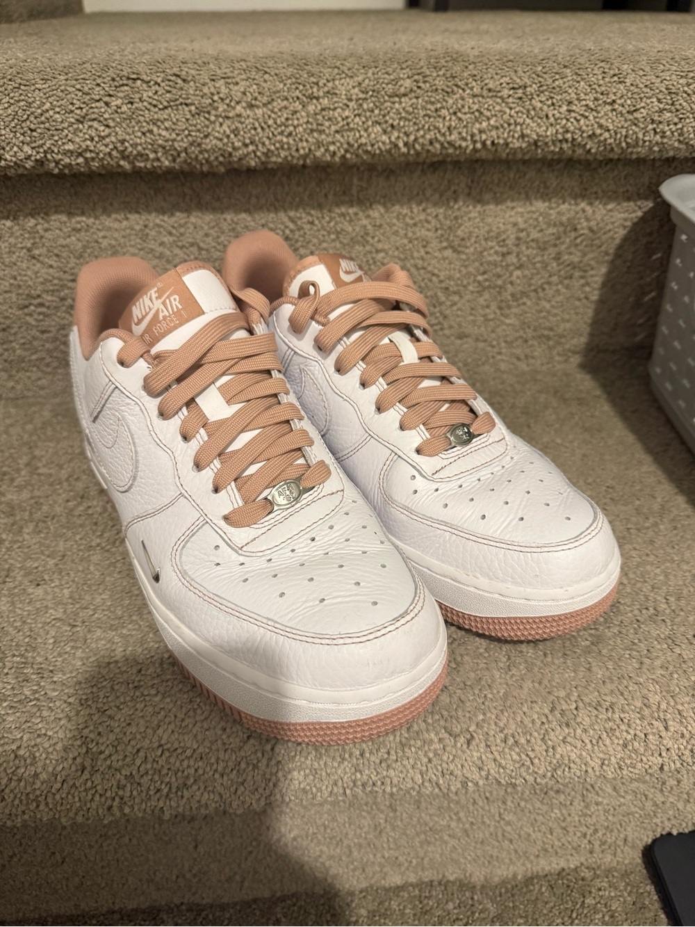 Nike Air Force 1 Low White with Dusty Pink Details
